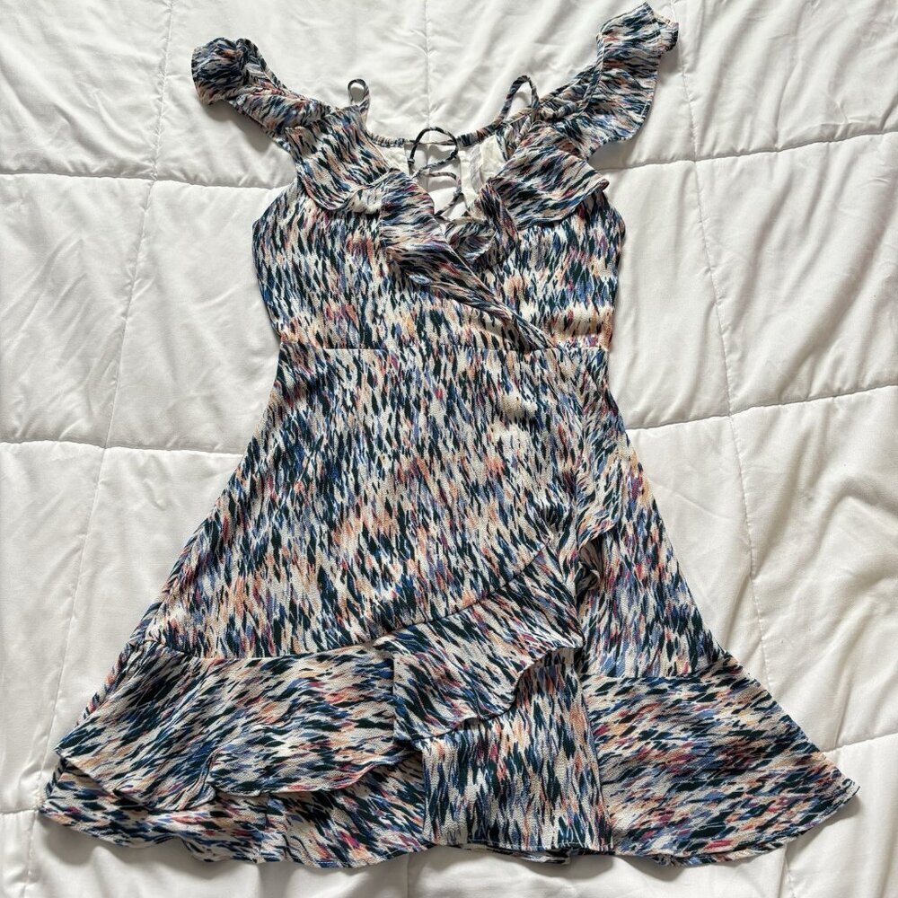 Olivaceous Mini Dress Womens Size Medium Ruffle‎ Bohemian Milkmaid Coquette